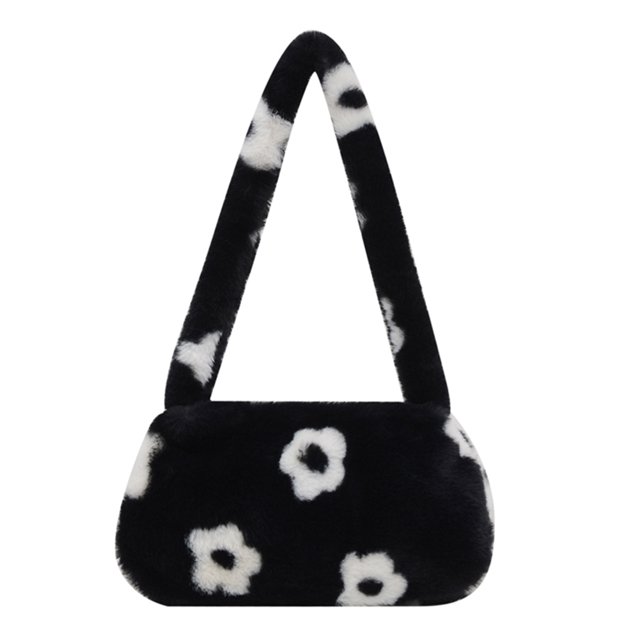 (Tamaño Del Inferior A 35*28*1 9 Cm) Mini Bolso Hombro para Mujer Informal Retro Combina Con Felpa para Axila Y