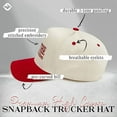 thumbnail image 3 of Funky Junque Trucker Hat – Vintage Two-Tone Snapback Baseball Cap with Embroidered Design - Houston I Am the Problem - Beige/Red, 3 of 6