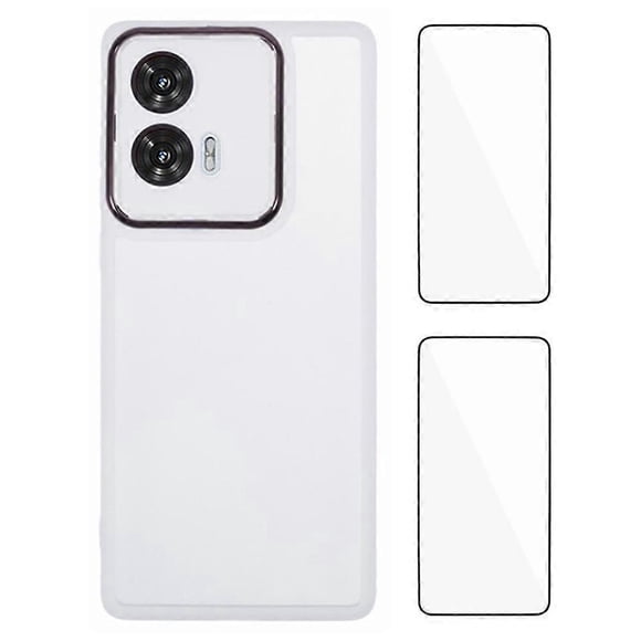WANLONFENG DKSM2 Series Clear Case for Motorola Edge 50 Fusion 5G TPU Phone Cover with 2Pcs Screen F