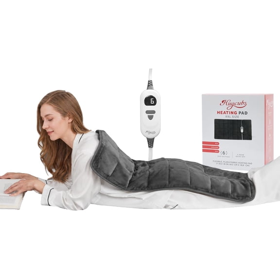 Hugcubs Weighted Heating Pad XL 17" x 33" for Back Pain, FSA Eligible HSA UL Listed design 6 heat settings from 104°F to 144°F provide customizable warmth for daily comfort