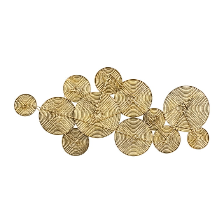 CosmoLiving by Cosmopolitan Gold Metal Plate Wall Decor with Textured  Circles