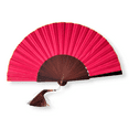 thumbnail image 2 of Scarlet Rose Wooden Folding Hand Fan, Handmade in Bali, Keep Cool in Style at Church Weddings Parties, Travel, Beach Pool, Easy Carry, Excellent Boho Gift for Mom & Grandma, Home Decoration, 2 of 11
