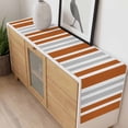 thumbnail image 4 of Burnt Orange Grey Stripe Table Runner - 60 Inch Long, Kitchen Dining Table Runner Dresser Scarves, Farmhouse Minimalist Striped Farmhouse Decor for Coffee Tables Wedding Party Banquet, 4 of 8