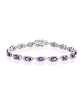 Sterling Silver Treated Amethyst Bracelet