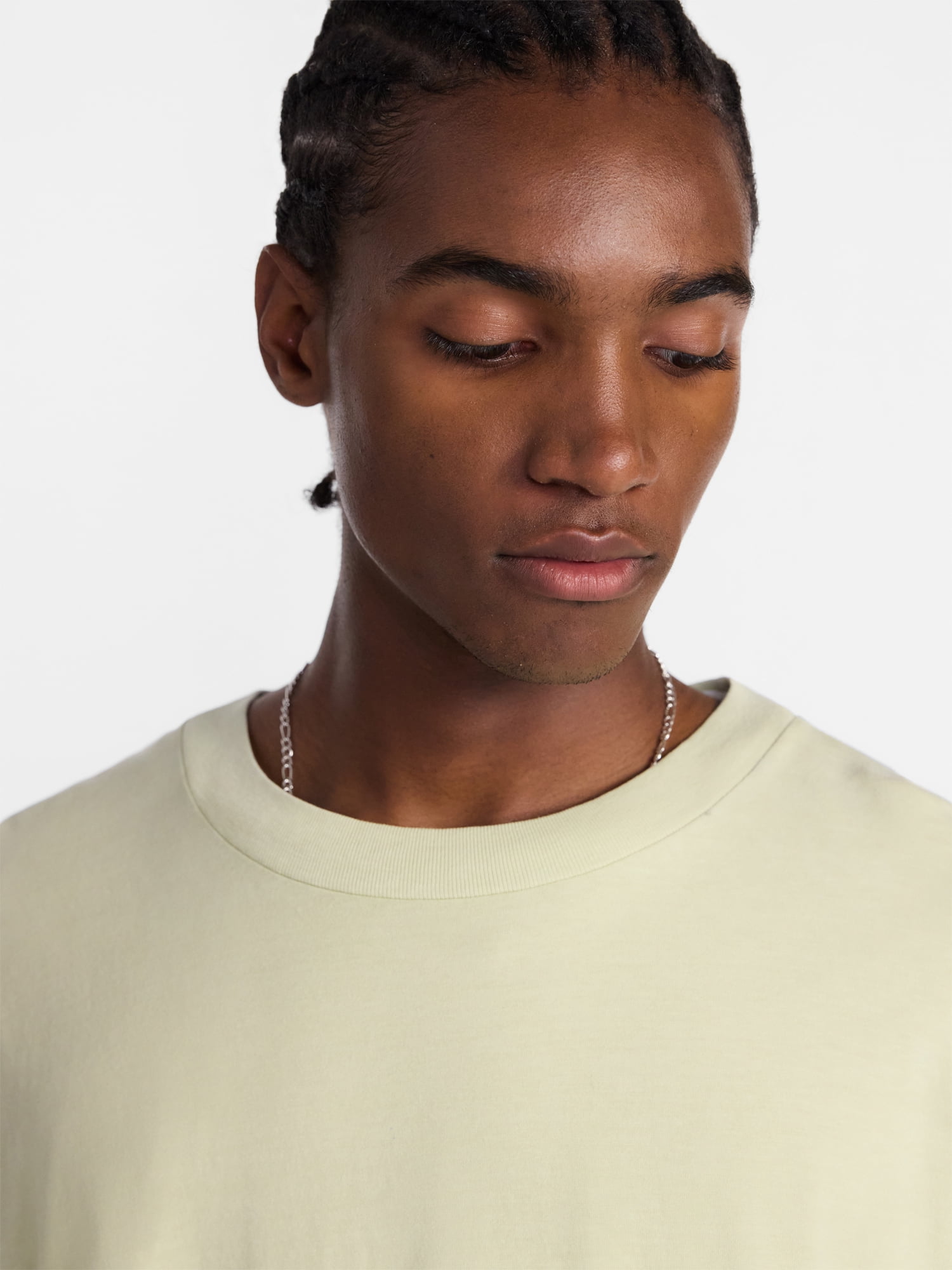 No Boundaries Cotton Oversized Cropped Tee with Short Sleeves, Men's and Big Men's XS-5XL