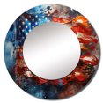 thumbnail image 2 of Designart "USA Flag in Modern Style I" Flags Rund Mirror For Wall Decor - Large Red Round Printed Mirror -Traditional Round Living Room Mirror - 29" x 29", 2 of 6