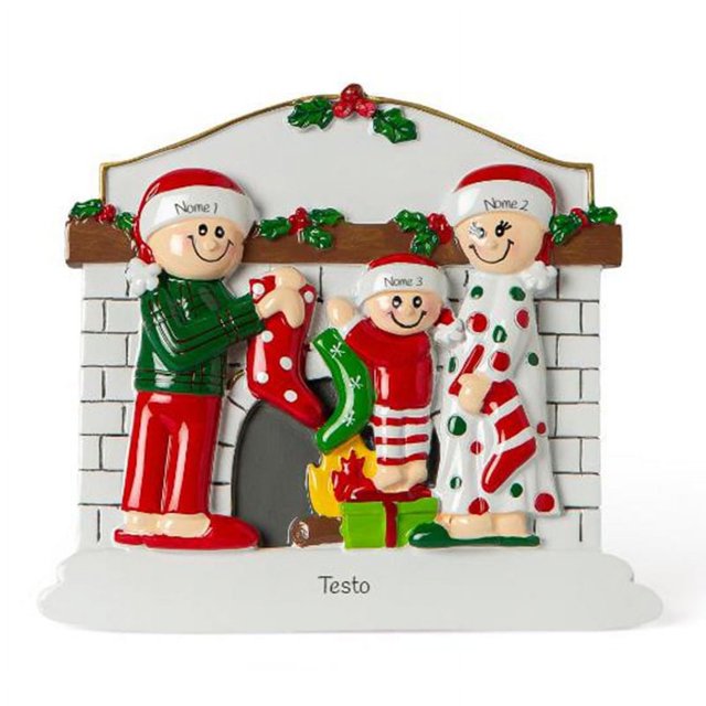 Adorno para árbol de Navidad, accesorios colgantes de resina, decoración para árbol de Navidad con nombre de familia DIY