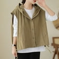 thumbnail image 4 of Timegard Womens Tank Tops Oversized Lightweight Button down Sleeveless Loose Outdoor Hoodie Jackets Tops, 4 of 7