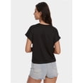 thumbnail image 2 of Women's Crew Neck Short Sleeve T Shirt Summer Casual Loose Workout Top, 2 of 6