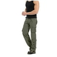 thumbnail image 4 of Lilgiuy Men Multi-pocket Button Zipper Cargo Pants Sports Outdoor Pants Trousers Lightweight Hiking Travel Pants, 4 of 5