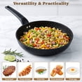 thumbnail image 4 of GPED 11" Frying Pan Skillet, Nonstick Carbon Steel Fry Pans, Kitchen Cooking Pan Skillet, Omelet Egg Pan with Silicone Handle,Compatible with All Stovetops (Gas, Electric & Induction), 4 of 8
