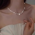 thumbnail image 3 of Rice Pearl Choker Necklace, Adjustable 16-20 Inch Bridal Collar, White Bead & Star Pendant Necklace for Women, Vintage Inspired Wedding Party Jewelry, Elegant Gift for Her, 3 of 9