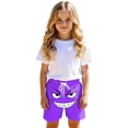 thumbnail image 3 of Girls Shorts Size 13-14Y Kids Smirk Face Print Drawstring Swim Shorts, 3 of 7