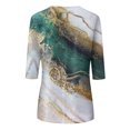 thumbnail image 5 of IROINNID Deals Polyester T-shirt Long Sleeve pour les Femmes Confortable Imprimé T-shirt Chemisier Col Rond Tops, Vert, 5 of 5
