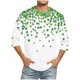 thumbnail image 1 of Camisetas de Manga Larga de Algodón Cuarto de Manga Cuello Redondo con Impresión Del Día de San Patricio, Moda Casual, 1 of 1