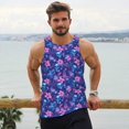 thumbnail image 6 of Daiia Blue Skull Leaf Printed Men's Quick Dry Fit Muscle Tank Top Slim-Fit Tank Workout Tank Top Lightweight Sports Tank Top-4X-Large, 6 of 7