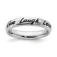 thumbnail image 1 of Sterling Silver Stackable Expressions Enamel Live Laugh Love Ring - Size 6, 1 of 3