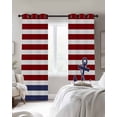thumbnail image 3 of Anchor Red Blackout Curtains 45 Inches Long for Bedroom, Modern Navy Blue White Striped Nautical Thermal Insulated Room Darkening Black Out Window Curtain Panels Grommet Drapes for Living Room, 3 of 8