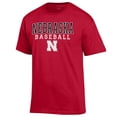thumbnail image 2 of Men's Champion Scarlet Nebraska Huskers Baseball Stack T-Shirt, 2 of 3