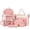Pink, variant on WAYUTE Kids Backpack Back to School 5 Pcs Backpack Set for Kindergarten Preschool Patchwork Color Large Capacity Fashion Bookbag Casual Outdoor Travel