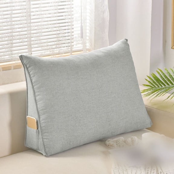 Small Wedge Pillow Headboard Reading Pillow for Sitting Up in Bed Adult Backrest Triangle Bolster Pillow for Couch Daybed Cushion Lumbar Body Support Leg Positioning, 20 * 31.5 * 7.8in