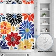 thumbnail image 2 of No Hook Shower Curtain, Ethnic Spring Floral Shower Curtains for Bathroom with See Through Top Window, Summer Colorful Botanical Waterproof & Washable Bath Curtain Extra Long 72"x96", 2 of 9