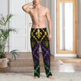 thumbnail image 5 of Vsdgher Mardi Gra Geometric Print Mens Pajama Pants Sleep & Lounge Pants, PJ Bottoms With elastic waistb and Pockets, 5 of 5