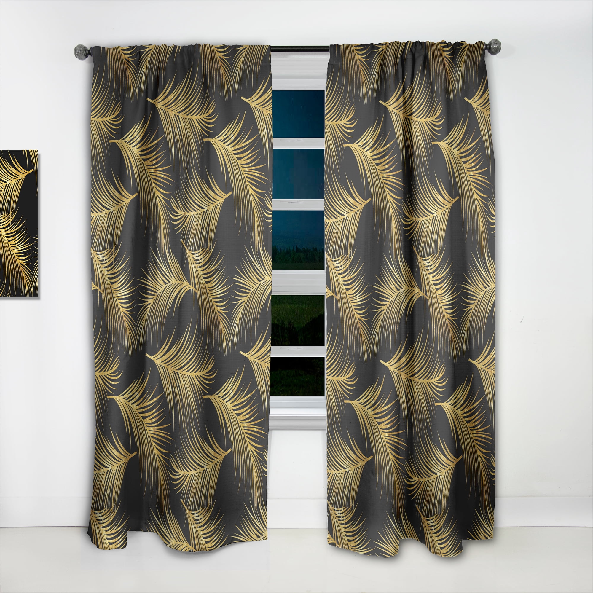Designart 'Bird Feathers XXIII' Modern & Contemporary Curtain Panel