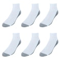 thumbnail image 3 of Calcetines Hanes para hombre, paquete de 6, máxima amortiguación, tobilleros, blanco y gris, 3 of 4