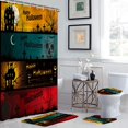 thumbnail image 5 of 4 Pcs happy Halloween Shower Curtain Set, with Non-Slip Rugs,Toilet Lid Cover and Bath Mat, Pumpkin Spider Decor for Bathroom, Halloween Party Gifts Supplies, 72'' x 72'', 5 of 6