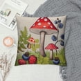 thumbnail image 2 of GOSMITH  4 Pcs Mushroom Pillow Case 18 x 18 Inch Decorative Square Couch Pillow Cover Cute Cotton Linen Throw Pillowcase for Sofa Living Room Bed Decoration, 4 Styles, 2 of 5