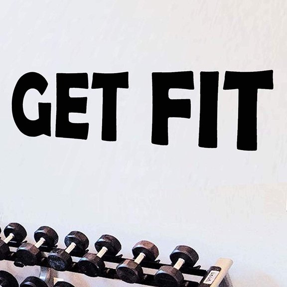 VWAQ Get Fit Health and Fitness Wall Decal Motivational Quotes Wall Art VWAQ-1652 (40"W X 11"H)