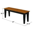 thumbnail image 5 of International Concepts Shaker Dining Bench in Black and Soft Cherry, 5 of 6