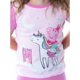 thumbnail image 4 of Peppa Pig Toddler Girls Pajamas Princess Peppa On Unicorn 4 Piece Sleepwear Pajama Set, 4 of 7