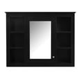 thumbnail image 6 of GZXS Black Medicine Cabinet, Wall-Mounted Wooden Cabinet with Mirror, Adjustable Interior Shelf and Side Open Storage, Modern Style, for Bathroom, Bedroom, Living Room, 6 of 8