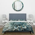 thumbnail image 3 of Designart "Azure and Snow Dahlia Duo I" Floral Dahlia Bedding Covert Set - Dahlia Blue Floral Bed Set With 2 Shams, 3 of 6