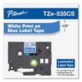 thumbnail image 6 of Brother Genuine P-touch, TZe-535CS, 0.47” x 26.2’, White on Blue Laminated Label Tape, 6 of 6