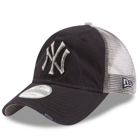 New Era Adjustable Hat Cap - New York Yankees New Era Team Rustic Trucker 9TWENTY Adjustable Hat - Navy - OSFA