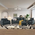thumbnail image 5 of Pingliang Home 4 Piece Sofa Set,Sectional Sofa Couch with Storage Ottoman and Storage Pockets, L Shaped 3 Seater+Ottoman+Loveseat+Accent Chair,Living Room Furniture Set for Apartment Apt Living Room, 5 of 9