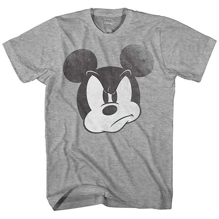 Disney Mad Mickey Mouse Funny Adult Graphic Disneyland Mens T-shirt (Heather (Best Disneyland Souvenirs For Adults)