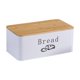 thumbnail image 5 of con tapa de bambú, contenedor de almacenamiento de pan multiusos, decoración de cocina para mostrador de cocina, productos horneados, Donu blanco, 5 of 9