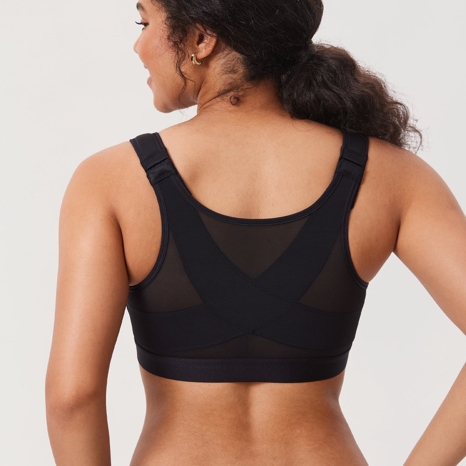 DELIMIRA Women's Front Closure Posture Wireless Full Coverage Bra Plus Size