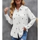 thumbnail image 5 of Blusa túnica de manga larga, camisa elegante con cuello en V, camisa con botones, camisa informal holgada de manga larga, 5 of 7
