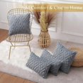 thumbnail image 5 of Soft Faux Fur Throw Pillow Covers 16x16 - Plush Short Wool Velvet Decorative Pillow Covers - Couch Sofa Pillow Covers For Living Room - With 3d Diamon, 5 of 5