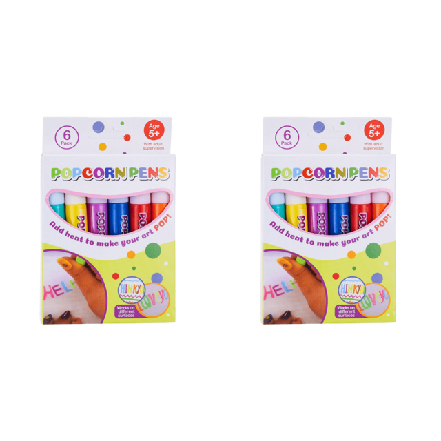 2uds. 6 Unids/set Creativo 3D Burbuja Palomitas de Maíz Plumas de Dibujo Regalos de Navidad para Niños (6 Unids)