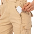 thumbnail image 6 of Omthaka Women's Cotton Casual Multi-Pockets Relaxe-Fit Twill Bermuda Cargo Shorts, 6 of 9
