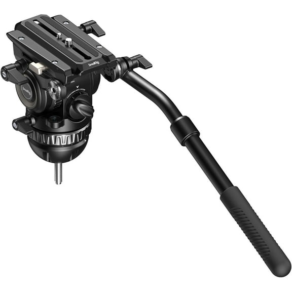 SmallRig PH8 Professional Fluid Video Head with 6-Step Counterbalance, 4-Step Pan/Tilt Hydraulic Damping, Detachable Handle, QR Plate for Manfrotto, Weight 1.8kg / 3.9lb, Load up 8kg / 17.6lb - 4287