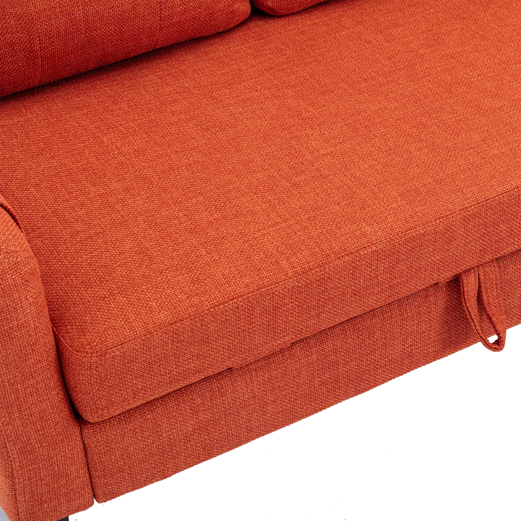 Resenkos L Shaped 4-Seat Sleeper Sectional Sofa Couch Pull-Out Bed and Storage Chaise Lounge, Orange Resenkos L Shaped 4-Seat Sleeper Sectional Sofa Couch Pull-Out Bed and Storage Chaise Lounge, Orange