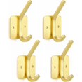 thumbnail image 1 of Colgador de toallas de cocina, 4 piezas, gancho de pared autoadhesivo, gancho doble para toallas, gancho impermeable, dorado, 1 of 5