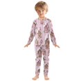 thumbnail image 6 of FORMRS Long Sleeve Top and Pants Pajama Set for Niños 2-Piece Sleepwear, Sizes 18M-8Y, Pink Gingerbread Houses, 6 of 6